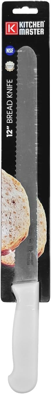Kitchen Master 12 Inch Stainless Steel Serrated Bread Knife (White) | Commercial Bakery Slicer - Image 3